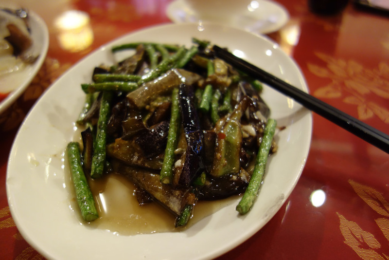 China-Chengdu-Mall-Science Museum - My other dish was eggplant and beans, with lots of garlic.
