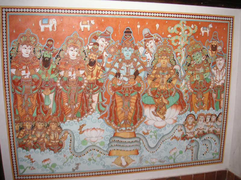 India-Chennai-Dakshinachitra - A painting or tapestry in one of the houses.