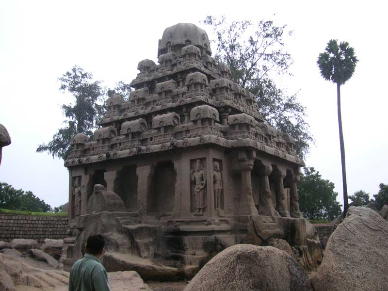 India-Chennai-Mamallapuram-Monkeys - Another view of one of the carvings - these apparently are not temples just elaborate artwork, later we shall see a very sacred temple.