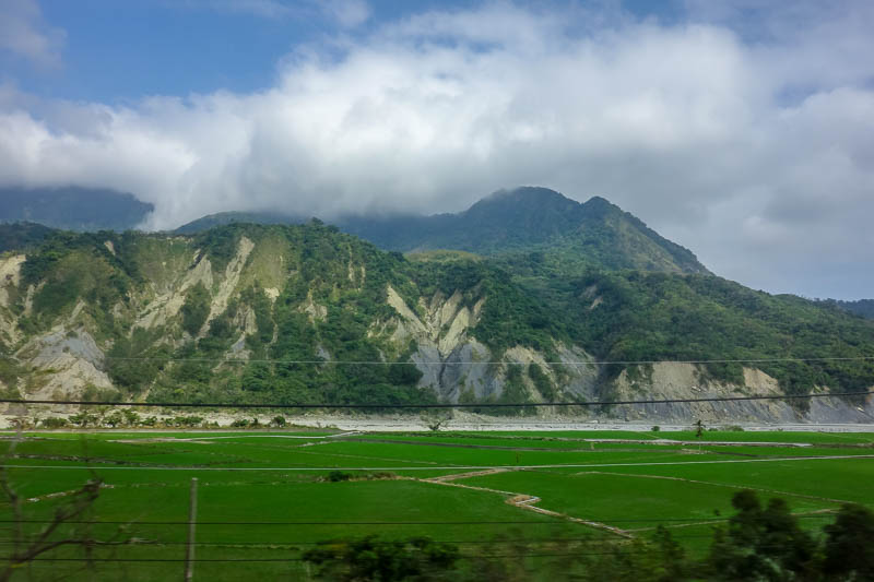 Taiwan-Hualien-Taitung-Train - As previuosly mentioned, I find taking photos from a moving train mostly futile, but the scenery of the East rift valley was awesome. This is the best