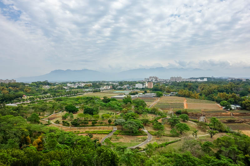 Taiwan-Chiayi-Sun Shooting Tower-Garden - The view from the top is open air, no glass!