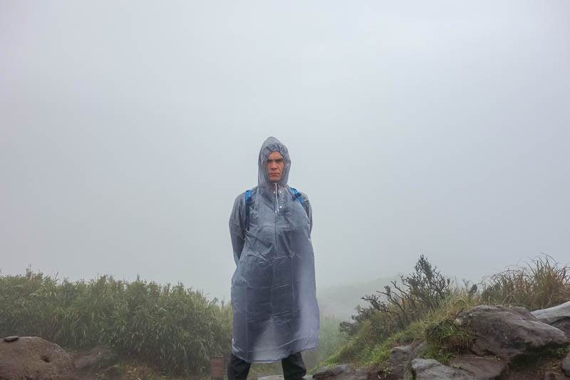 A full lap of Taiwan in March 2017 - Challenge accepted. Pose in the rain with my coat on. My camera got wet, all photos have water marks on them now. Actual marks made by water.