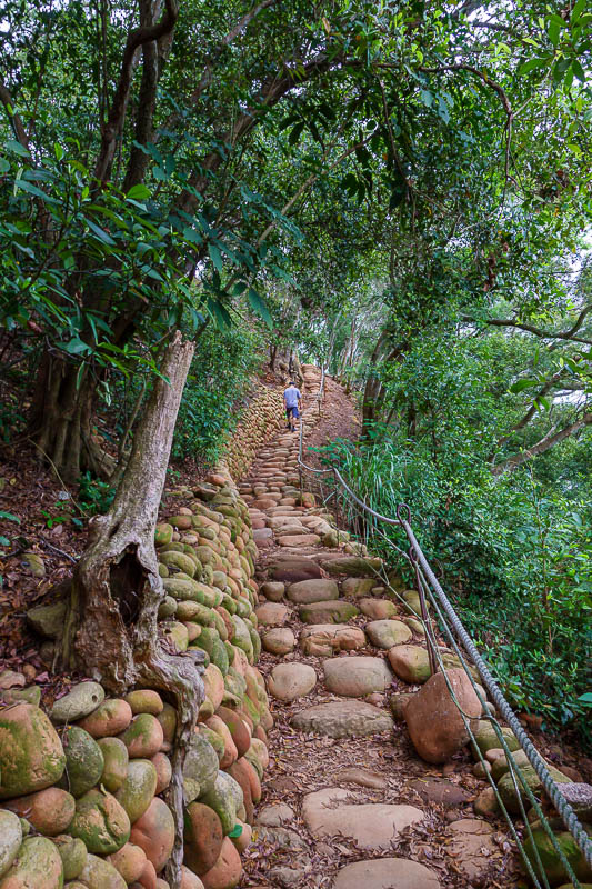Taiwan-Taichung-Hiking-Huoyan Mountain - I ended up missing the main view spot, because there is a rock stair case like this just back from the edge, and many signs telling you to not go near