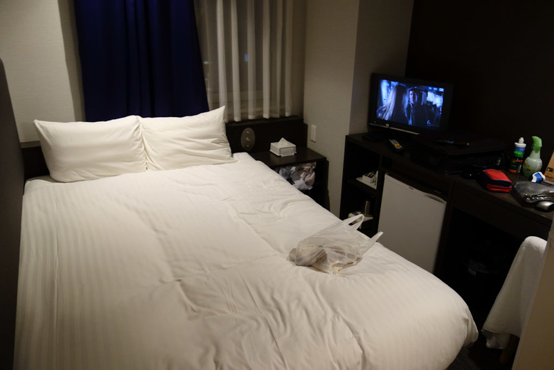 Japan-Tokyo-Nakano-Shinjuku-Omurice - My hotel room is small. Really small. Its also $65. It has everything I could need and really fast internet. The bed seems excellent. Its the second s